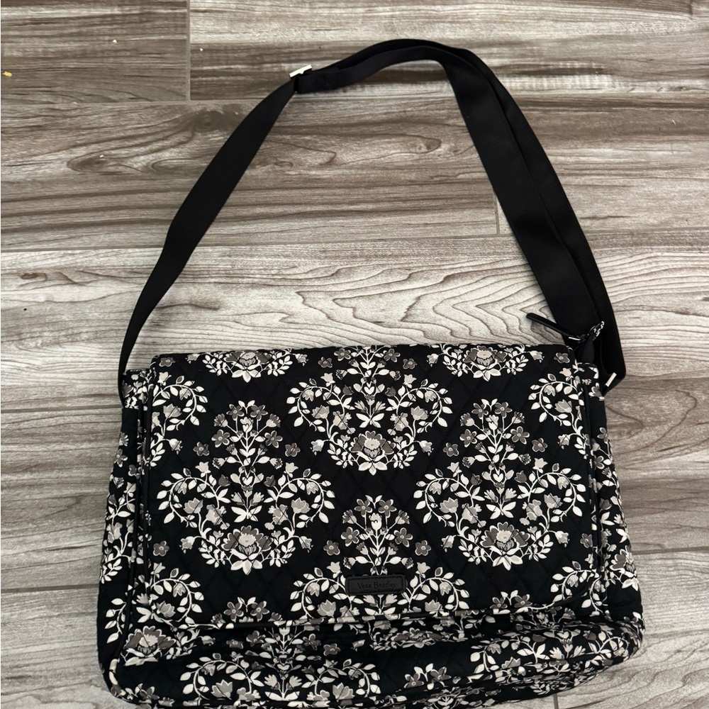 Vera Bradley Black and White Floral Laptop Bag